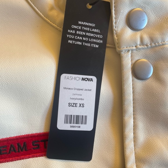 Cropped leather bomber jacket fashion nove never worn - Picture 4 of 5